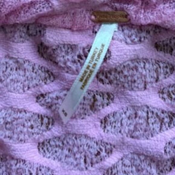 Free People Molly Tee Textured Pink Crop Polyester Stretch XS - Picture 4 of 5